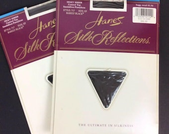 Hanes Silk Reflections Silky Sheer Control Top Pantyhose DWIE PARY EF Barely Black