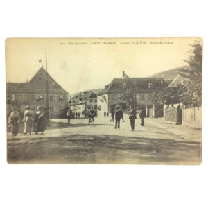 Saint Amarin Commune RPPC Postcard Alsace France Entry From The City Road