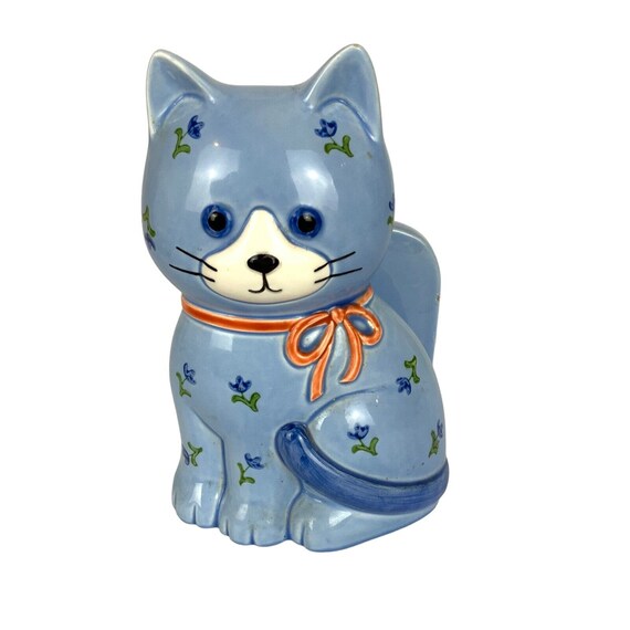 Otagiri Japan Blue Cat Kitten Napkin Holder Hand Crafted Etsy