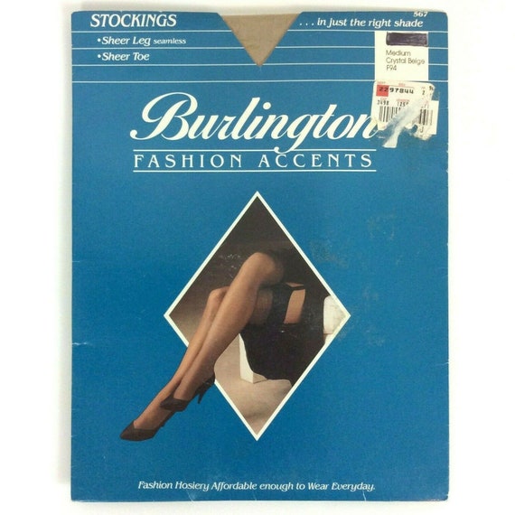 Burlington Fashion Accents Stockings Thigh Highs Medium Crystal Beige Sheer Toe Etsy