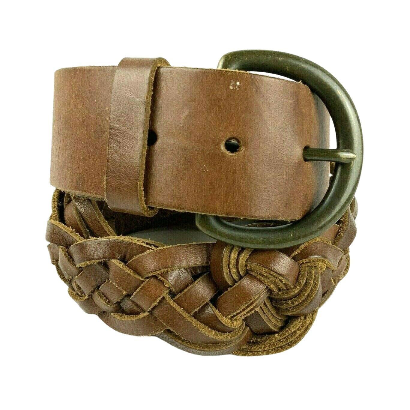 Abercrombie & Fitch Brown Leather  Braided Boho Design Belt S Abercrombie & Fitch Leather Brown Braided Boho Belt Size 36  main image 4