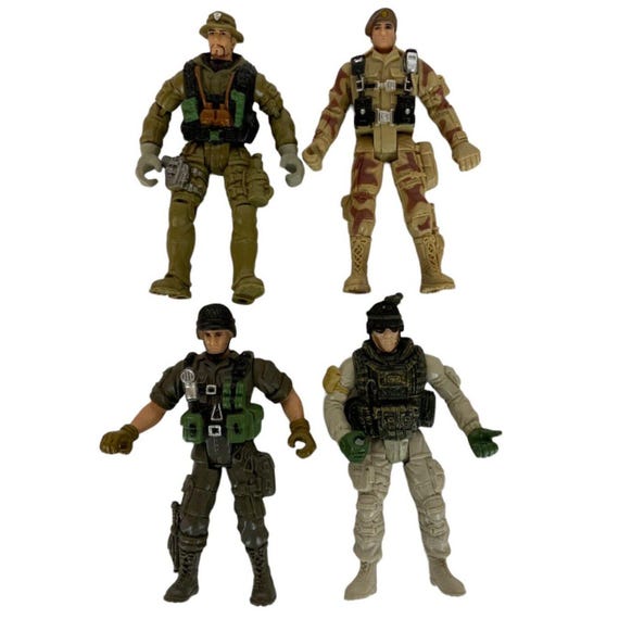 Chap Mei Military Action Figures Lot of 4 Tactical Soldiers
