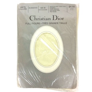 Christian Dior Full Figure Pantyhose Size 2X Alabaster Sandalfoot NEW