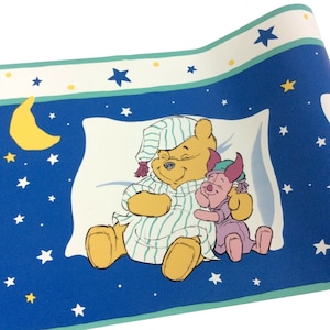 Disney Wallpaper Border Pooh Piglet Pijama Sleepy 2 Rolls Self Stick Sunworthy