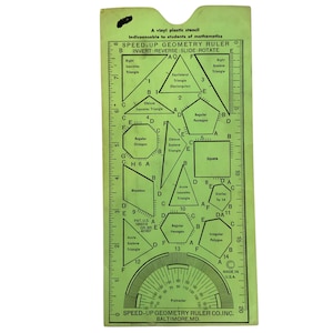 Geschwindigkeit-Up Geometrie Lineal Vinyl Schablone mit Formen & Winkelmesser Made in USA