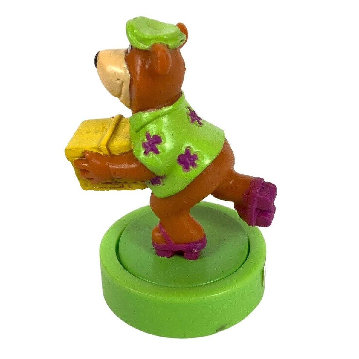 Yogi Bear With Picnic Basket Glider Toy 1990 Wendys Kid Meal Hanna