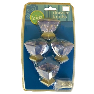 Juego de 4 pomos de cajón Cambria Kidz Princess con detalles en lavanda facetados para muebles