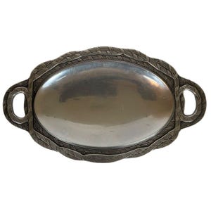 Wilton Armetale Sweetgrass Mała owalna taca do serwowania z cyny 14x7,5 Wycofana ze sprzedaży