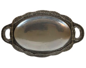 Bandeja ovalada pequeña Wilton Armetale Sweetgrass de peltre, 14 x 7,5 pulgadas (descatalogada)