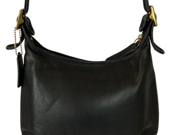 Vintage Coach Legacy Small Pocket Zip Bag 9136 Black Leather