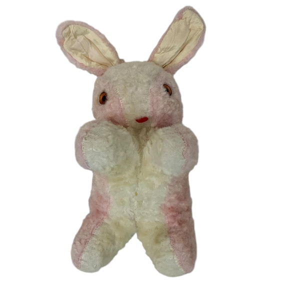 Vintage Gund J Swedlin Sani Foam Bunny Plush Pink White Soft