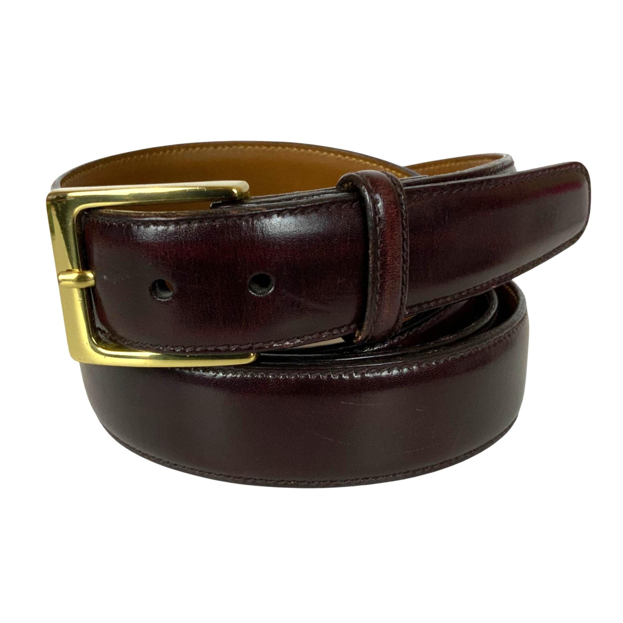TRAFALGAR Mens 36 Cortina LEATHER BELT - Black - Made In USA Gold Tone Buckle Classic 30mm Cortina Leather Belt by Trafalgar Men main image 2