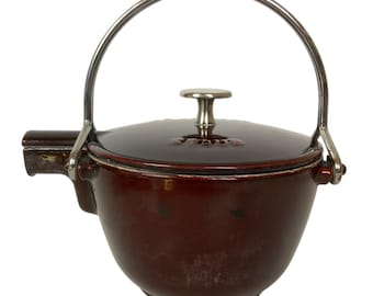 Staub La Theiere Vintage gietijzeren emaille theepot handvat en deksel gemaakt in Frankrijk