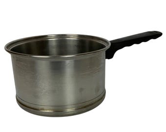 Lifetime T304 Stainless Steel 3 Qt Saucepan Black Handle Durable Cookware USA