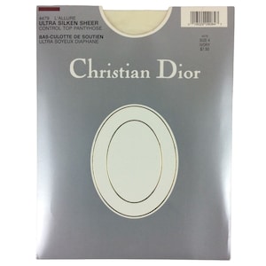 Christian Dior L&#39;Allure Ultra Silken Sheer Pantyhose Size 4 XL Tall Ivory