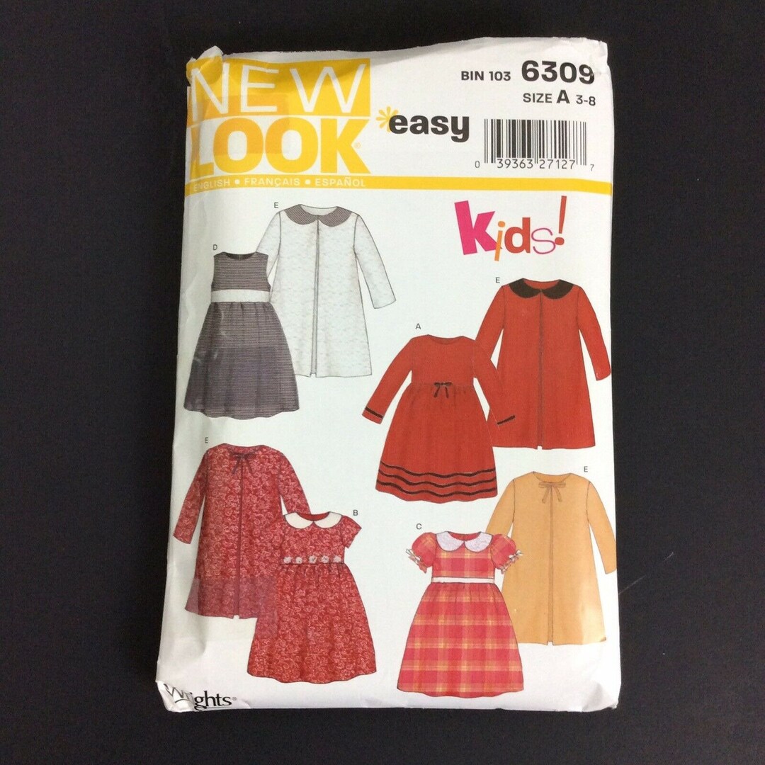 New Look 6309 Easy Sewing Pattern Little Girls Dress & Coat Etsy
