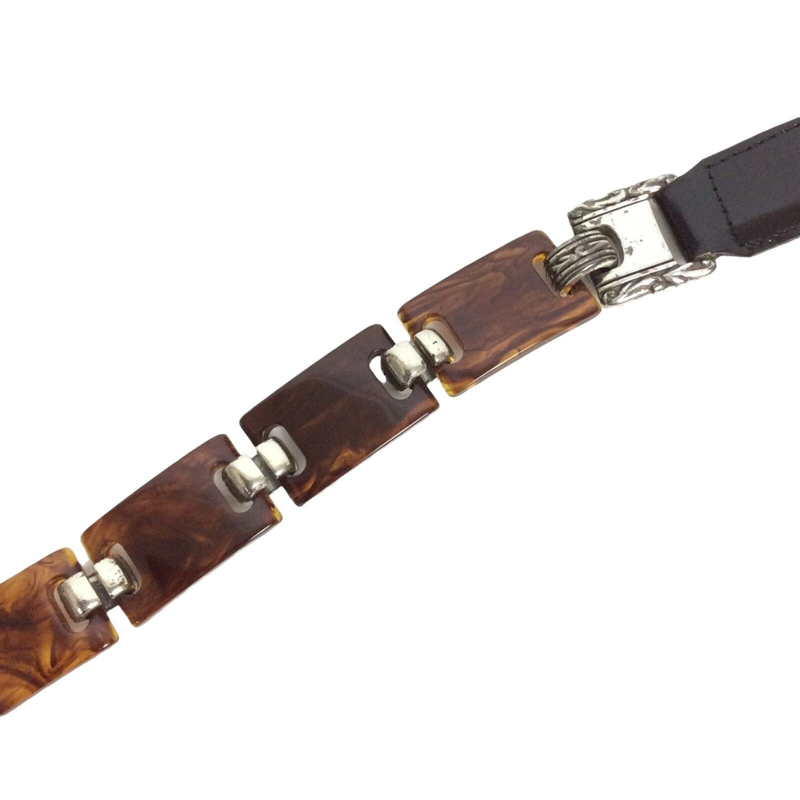 Brighton Ladies Belt Medium Brown Faux Tortoise Shell Links  display picture 1