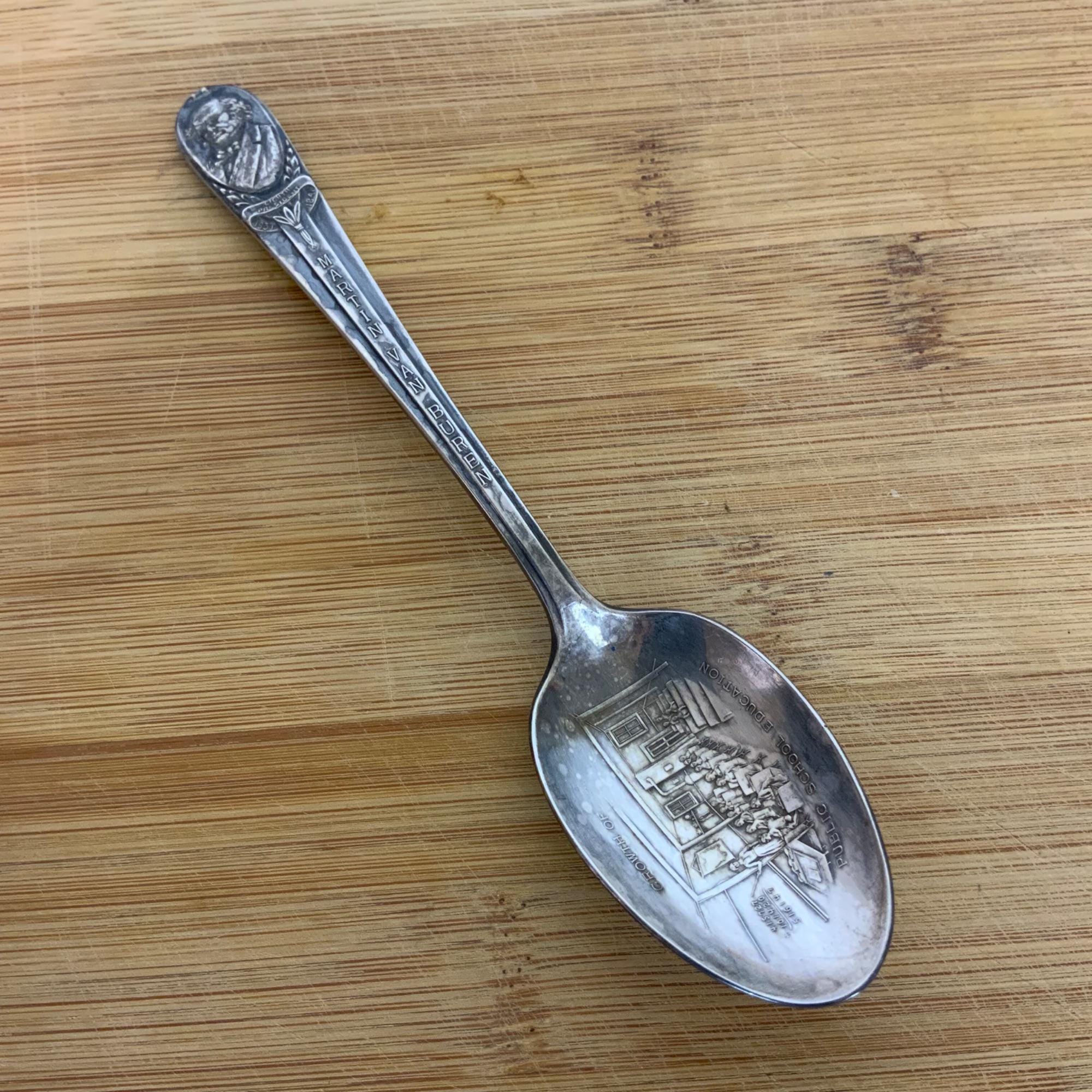 Vintage Martin Van Buren Commemorative Spoon Wm Rogers Mfg IS