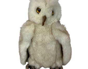 Vintage Gund Plush Snowy Owl 1987 Stuffed Animal Toy White Beige