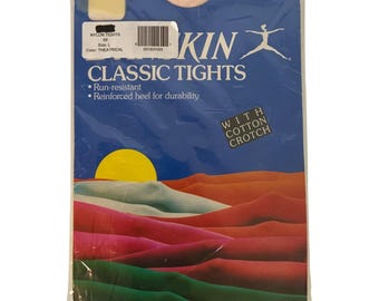Danskin Classic Tights Cotton Crotch Theatrical Pink Size Large Vintage 1986