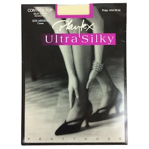 Vintage Playtex Ultra Silky Pantyhose Medium Cream Control Top Sandalfoot