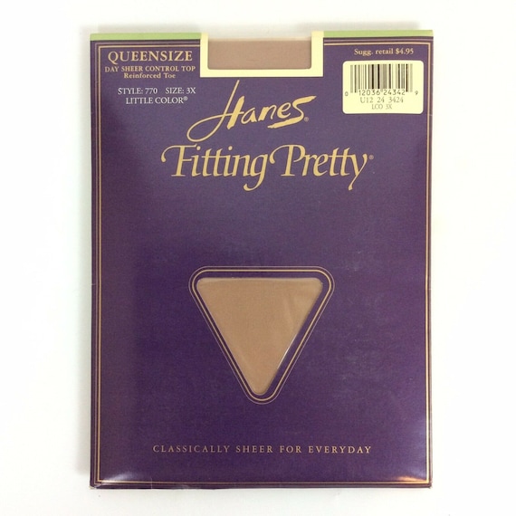 Hanes Fitting Pretty Pantyhose Queen 3X Little Color Control Top