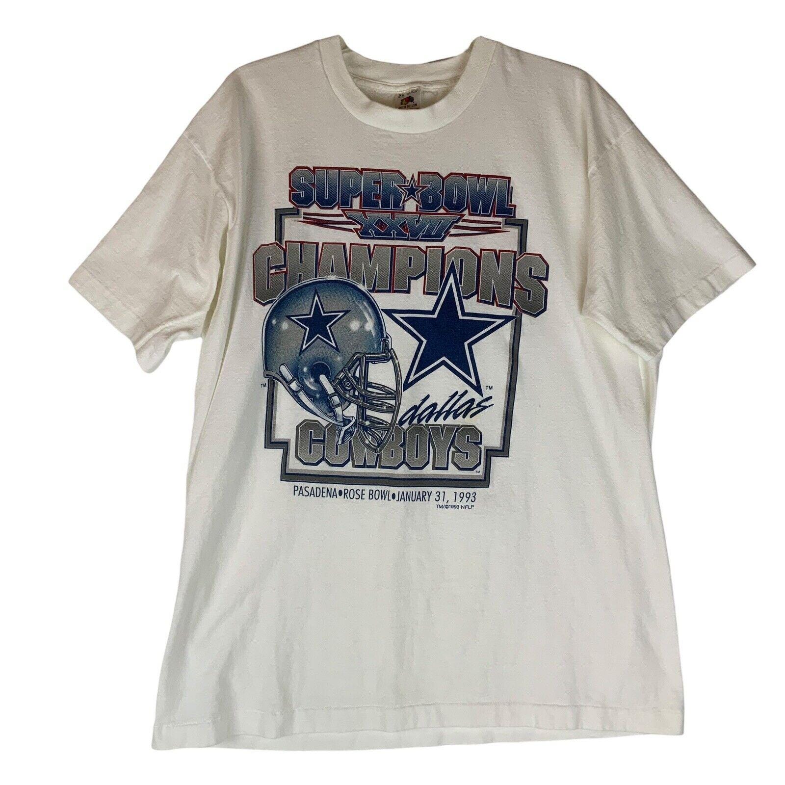 Dallas Cowboys Super Bowl XXVII Champions 1993 White T-shirt XL