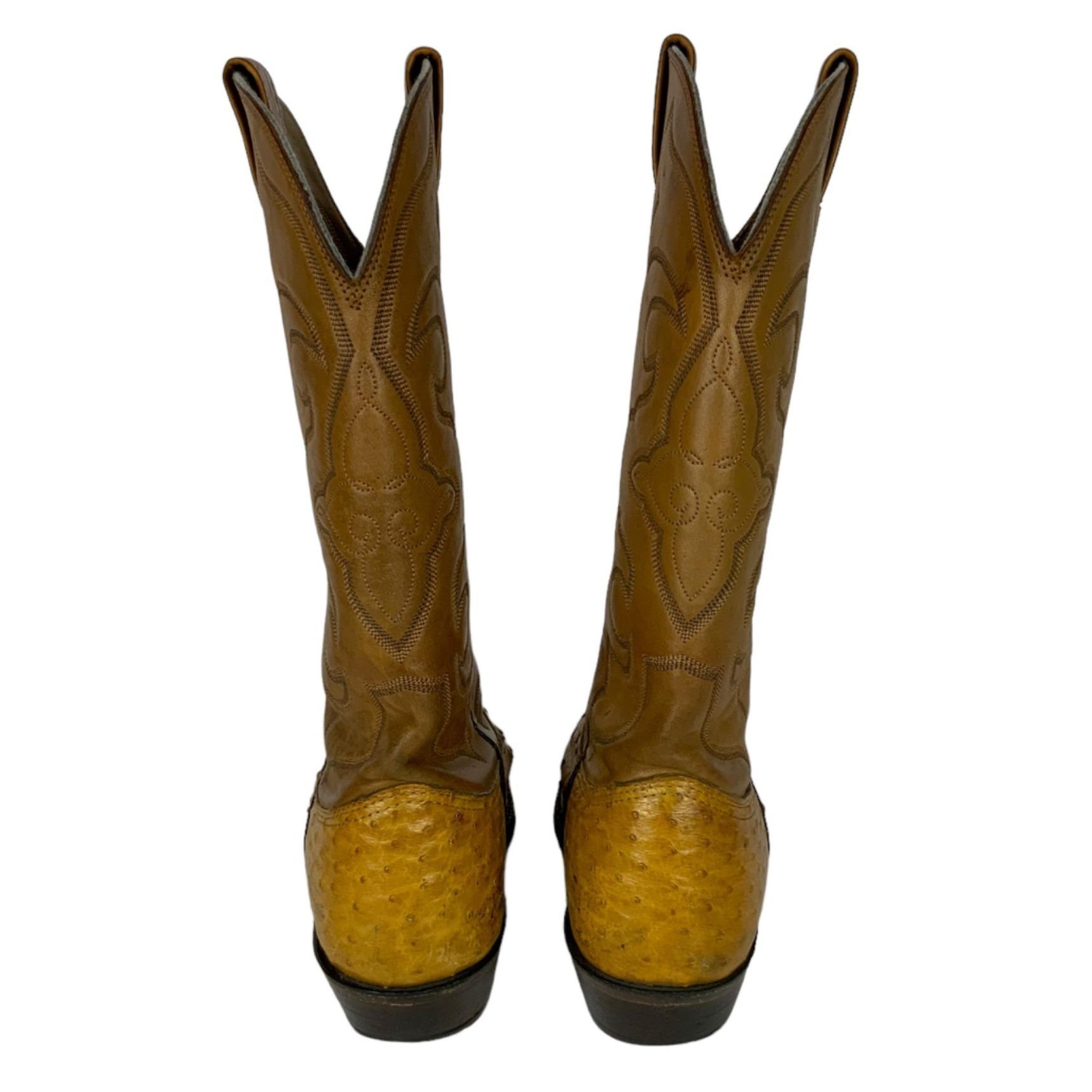 Vintage Nocona Cream Full Quill Ostrich Leather Cowboy Western Boots Mens Size 8 Vintage Nocona Ostrich Quill Boots Exotic | Mercari main image 2