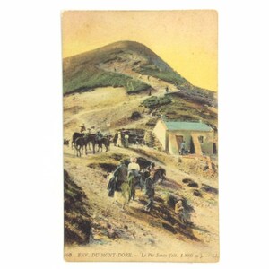 De Mont Dore Peak Sancy Trail Riders Postcard Hand Colored Levy Paris Unposted