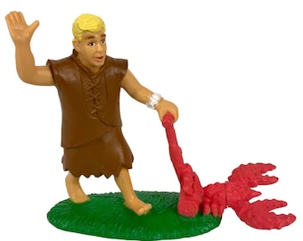 Flintstones Movie Barney Rubble Mowing Vintage Collectible Toy Figure 1994