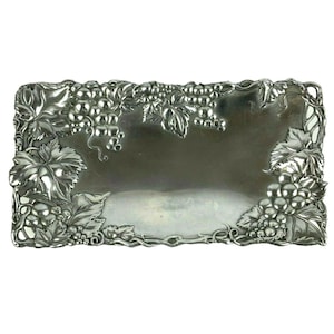 Arthur Court 1996 Grape Motif Aluminum Serving Tray Rectangle Vintage Decor