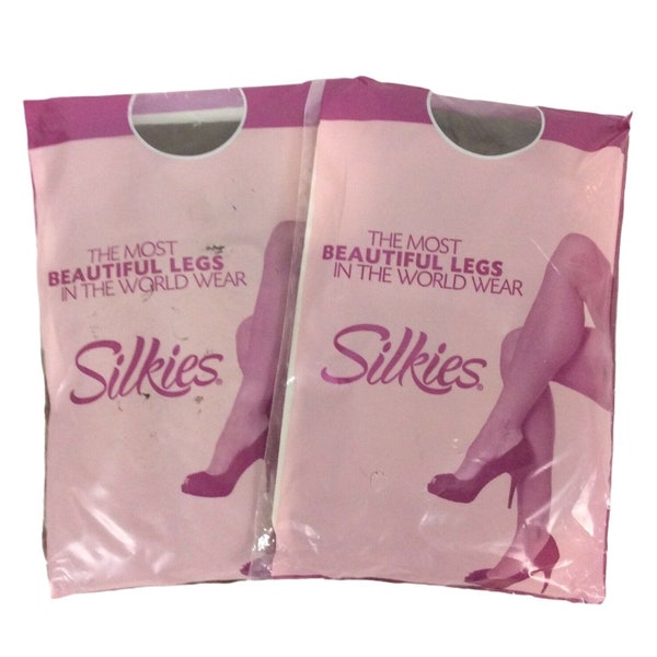 Silkies Ultra TLC Support Pantyhose 2 Pair Large Mocha Brown Total Leg Control