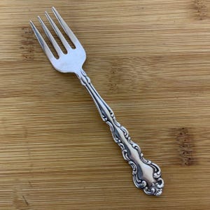 Vintage Oneida Community Modern Baroque Baby Feeding Fork Stainless Steel 80s