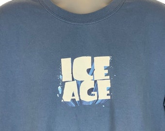 Age Factory iced logo Tシャツ XL Ice Age Movie Blockbuster Video Promo T Shirt Mens Blue Cotton