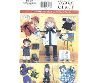 Vogue Craft Doll Clothes Sewing Pattern 9442 For 18 inch Dolls By Linda Carr