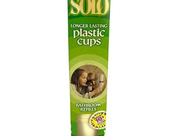Solo Plastic Cups Bathroom Refills 3.5 oz each White 80 count Box Vintage 1970s