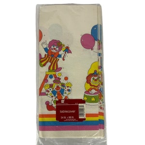 American Greetings Circus Clown Paper Tablecover 54x96 Vintage Party Picnic
