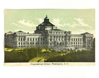Cartolina d'epoca della Biblioteca del Congresso di Washington DC, retro diviso, non spedita