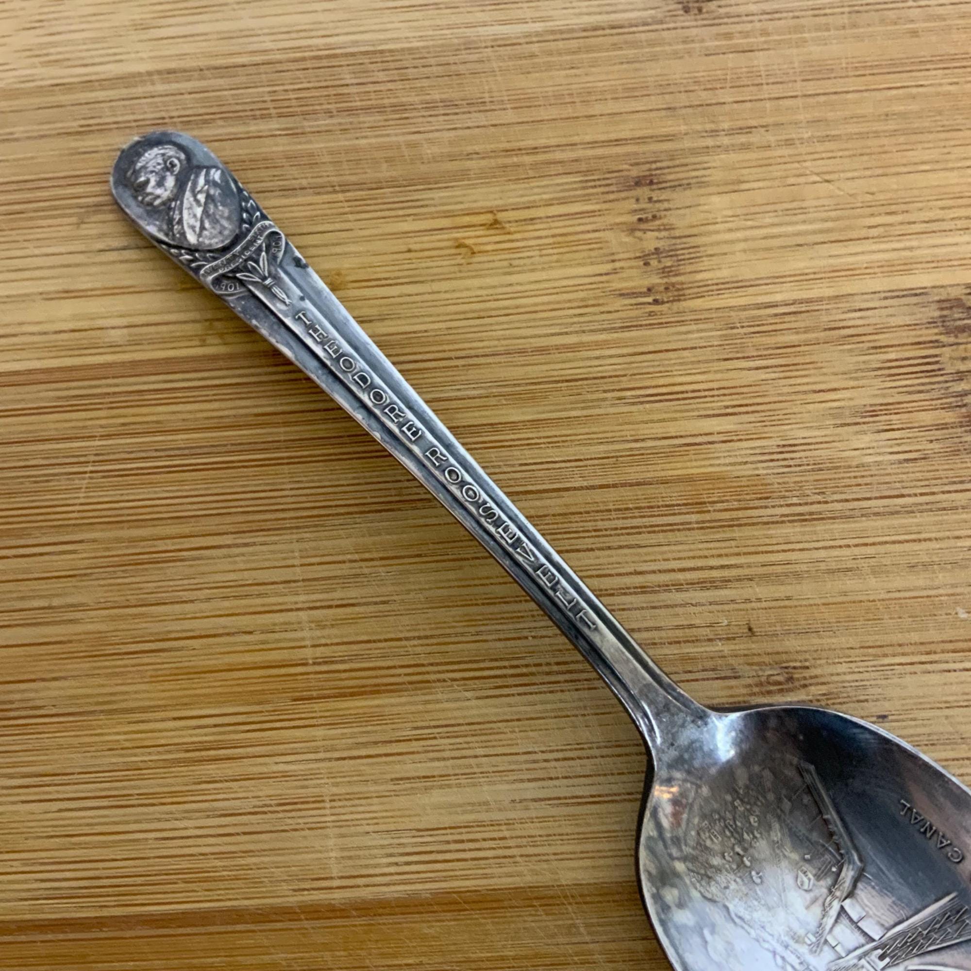 アールデコ1930年代WM ROGERSカトラリー アメリカ 14本シルバーPL Vintage Theodore Roosevelt Commemorative Spoon Wm Rogers Mfg IS