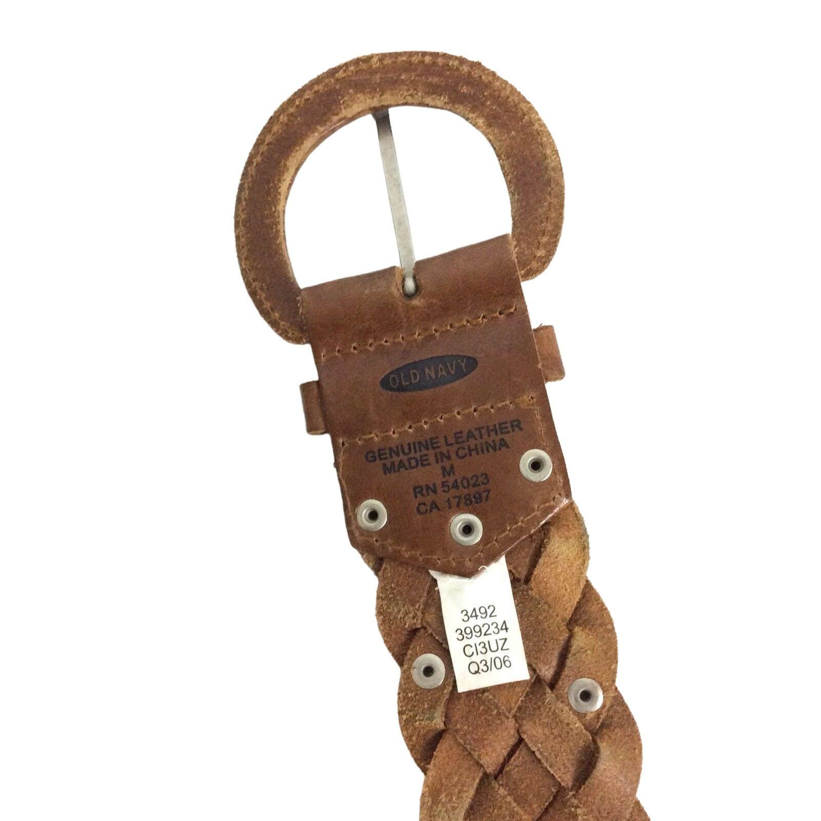 Old Navy Womens Belt Size Medium Brown Leather Braided Woven  display picture 2