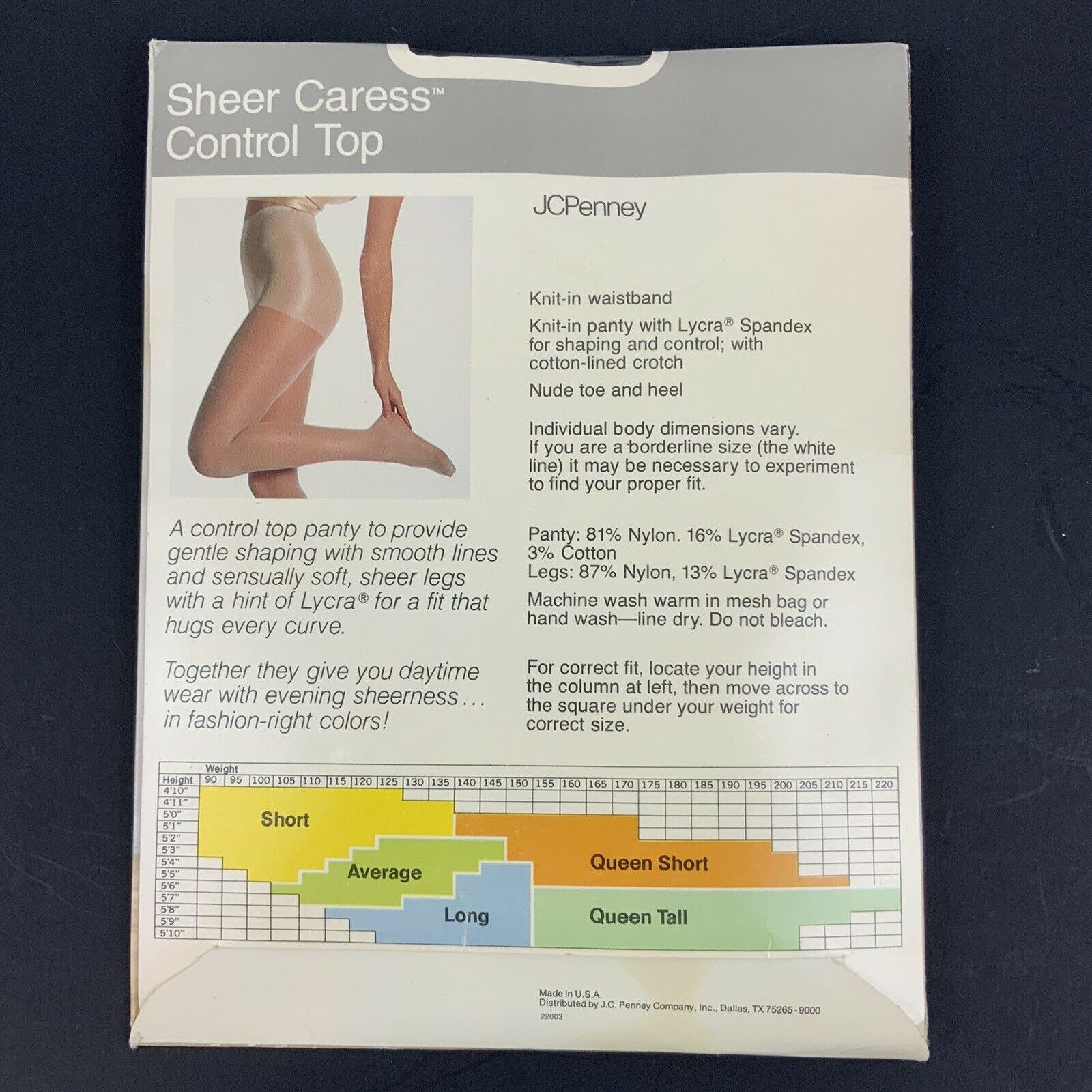 Jcpenney Sheer Caress Pantyhose Queen Short Olive Green Control Top