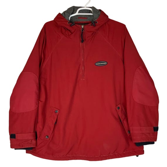 Abercrombie & Fitch Mens Red 1/4 Zip Jacket XL Performance Gear