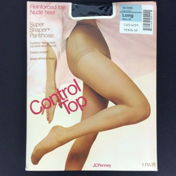 Jcpenney Super Shaper Pantyhose Size Long Navy Control Top