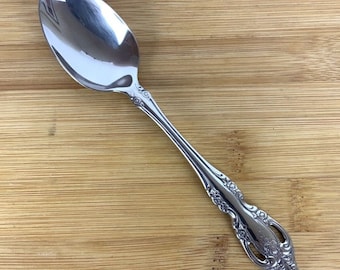 Oneida Community Stainless Brahms Teaspoon Shiny Roses Floral