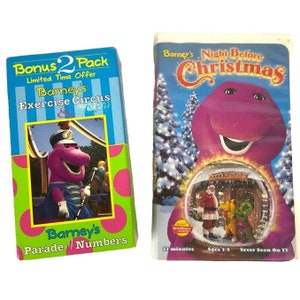 Barney VHS Lot of 3 Movies Exercise Numbers Christmas Preschool Early Learning
