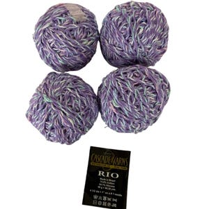 Cascade Yarns Rio Yarn Lot of 4 Balls Purple No 0245 Cotton Viscose