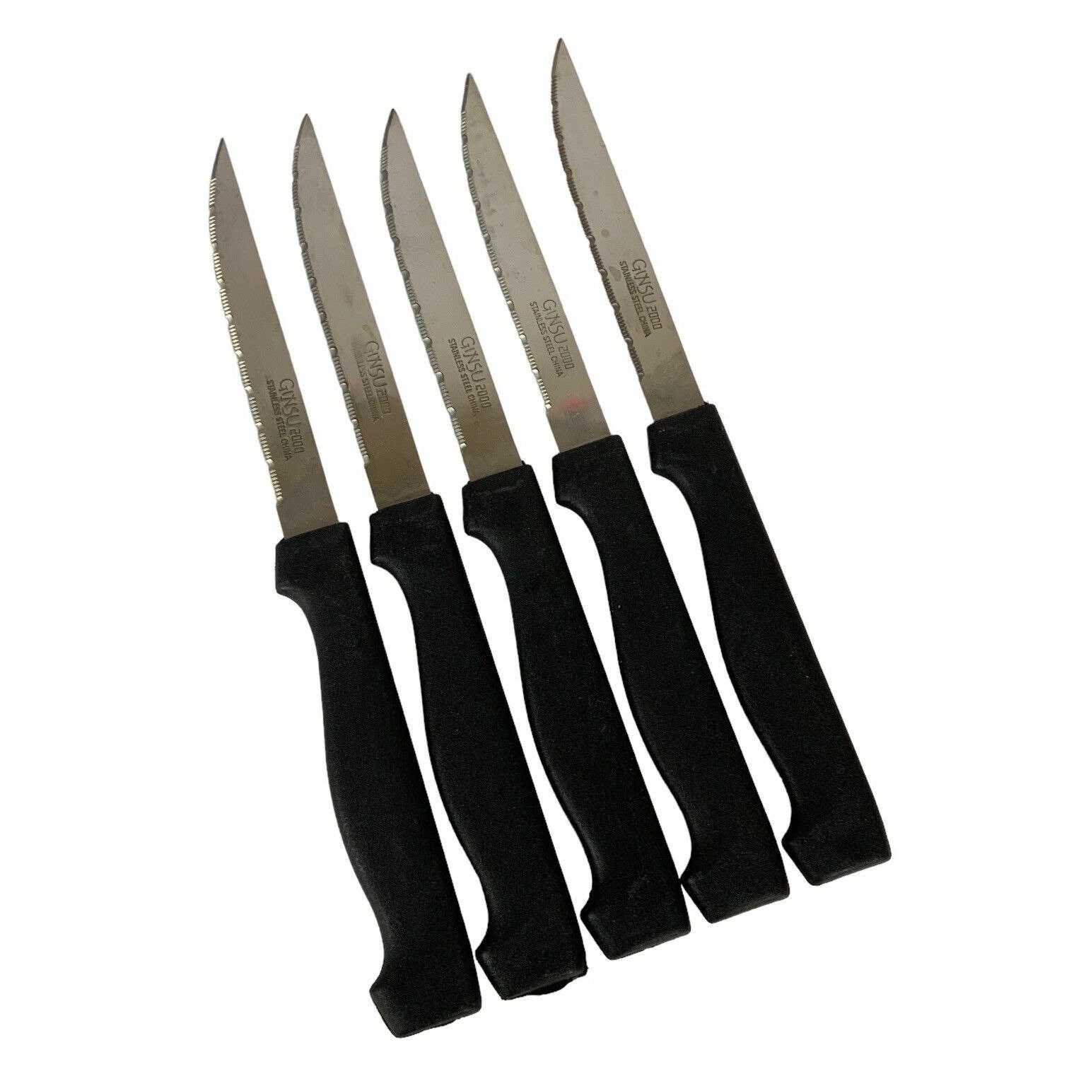 Ginsu 2000 Steak Knives Lot of 5 Stainless Steelserrated Blade