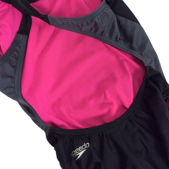 Speedo Pro LT Womens Swimsuit Size 6 Black Pink T… - image 6