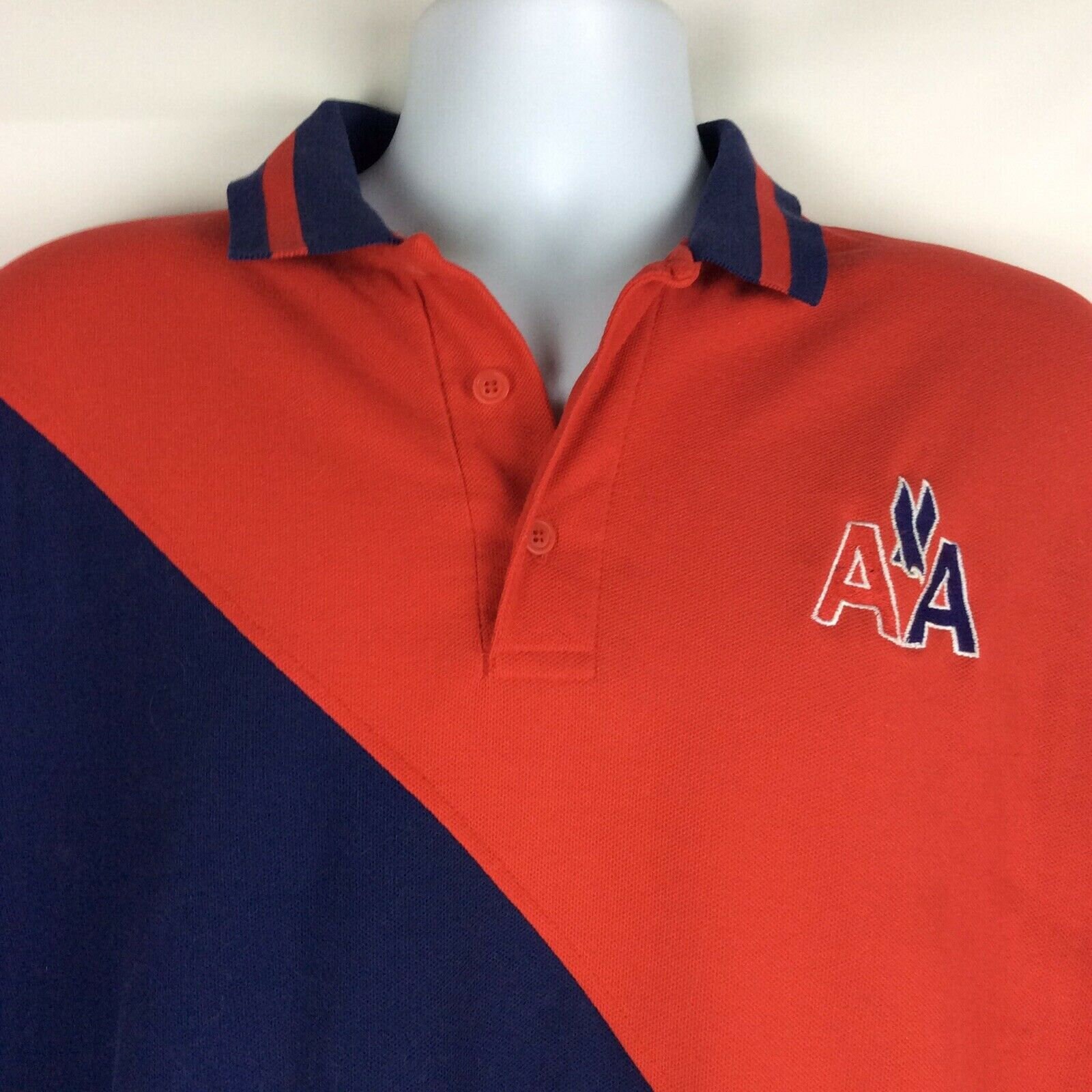 American Airlines Mens Uniform Polo Shirt Medium Red Blue | Etsy