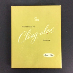 Sears Cling-Alon Stockings Thigh Highs Toast Beige Size 8.5-9.5 Vintage New In Box